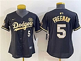 Women's Los Angeles Dodgers #5 Freddie Freeman Black Gold 2024 World Series With Fernando Patch Vapor Limited Stitched Jersey,baseball caps,new era cap wholesale,wholesale hats